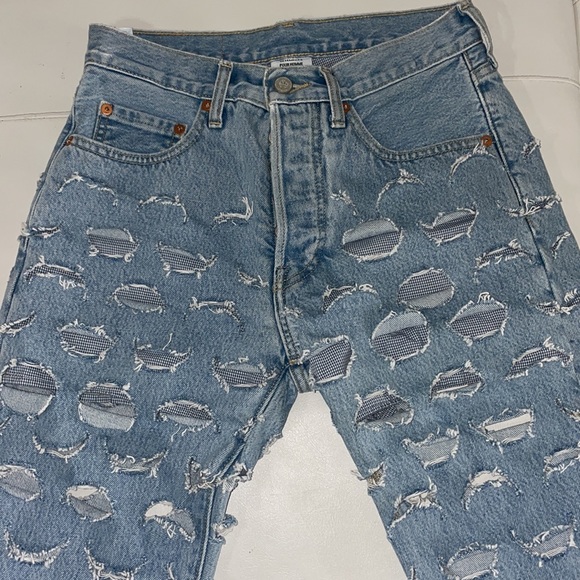 NWOT VETEMENTS x Levis laser cut distressed denim jeans RARE XS - Picture 9 of 16